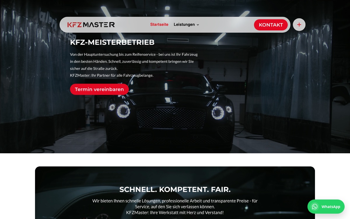 KFZ Master — Werkstatt-Website mit Terminbuchung
